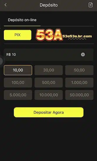 Em seguida, insira o valor que deseja depositar em nossa plataforma.