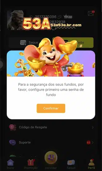 acesse sua conta no sistema do agente 53A e selecione “Saque”.