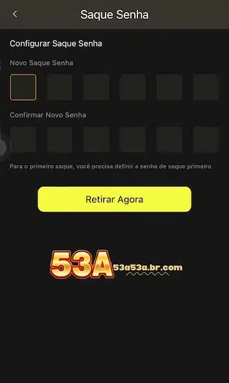 Crie uma senha de transação e confirme-a