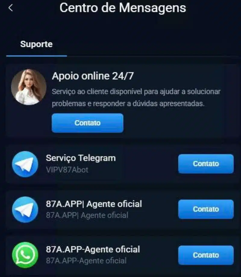 Contate a casa de apostas por diversos meios.