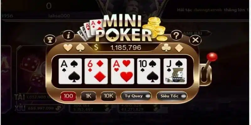 Não use o modo de giro automático ao jogar Mini Poker no slot